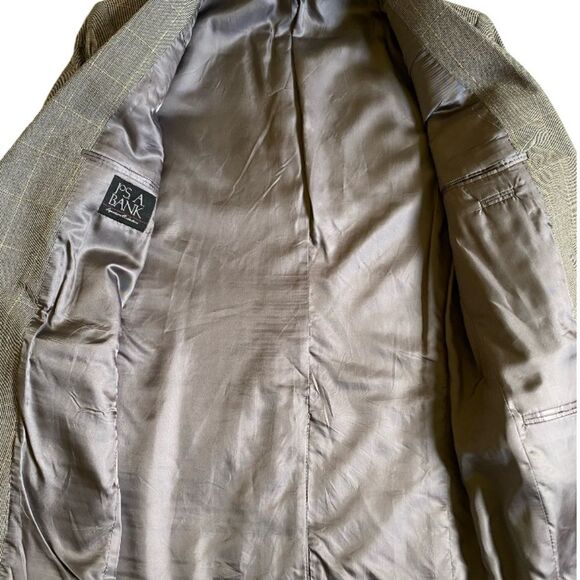 Jos. A. Bank Signature Collection Gordon Blazer 38 Houndstooth Plaid Silk Wood - Picture 13 of 16
